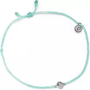 푸라 비다 실버 또는 금도금 가리비 발찌 - 조절가능 밴드 왁스 코팅 브랜드 참