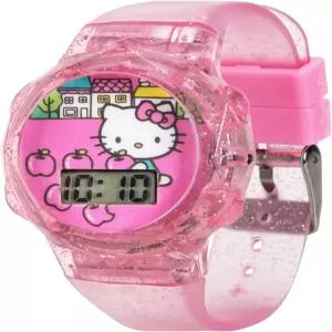 Accuteime 헬로키티 파스텔 핑크 분홍색 글리터 LED 손목시계
