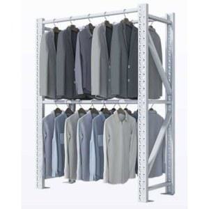 의류창고 의상실 2단 고정식 옷걸이 앵글 세탁소행거 의류