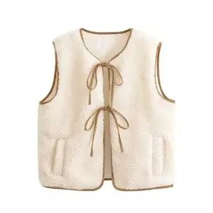 세군다 여자 조끼 캐주얼 가을 겨울 스트리트 무스탕 DOS4