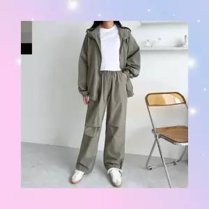 여성 후드 바람막이 운동 트레이닝 세트 외출 헬스 와이드