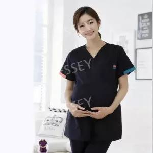 임산부 병원 간호복 유니폼 하의 세트 반팔 임부복 상의 근무복 여름
