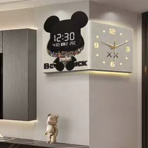 감성 인테리어 액자 빈티지 화분 디자인 꽃병 포인터 사나운 곰 코너 시계 고급 거실 벽 장식 양면 벽시계