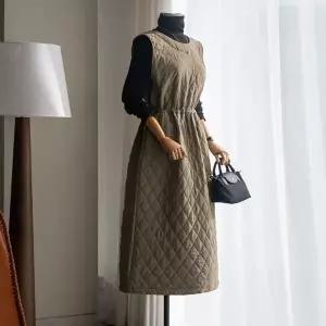 (안나앤모드) 2-way 퀼팅 뷔스티에 원피스[드레스ECK18]