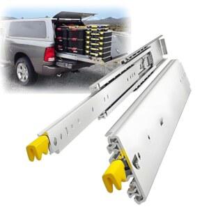 잠금 장치가 있는 헤비 듀티 서랍 슬라이드, 500파운드 용량, 3겹 풀 익스텐션 사이드 마운트 레일, 산업용 글라이드 트랙, 캐비닛 및 모피용 36인치 길이