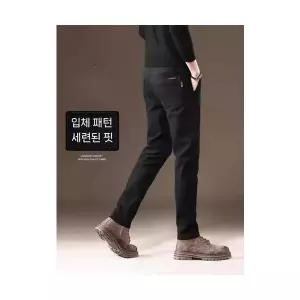 남자 기본 바지 면 린넨 블랙 캐주얼 추동 기모 도톰 일자 스판 정장 M스포4