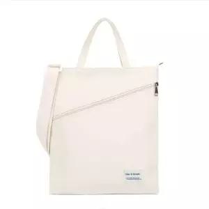 여자 남자 에코백 지퍼 보조 크로스 가방 아이보리