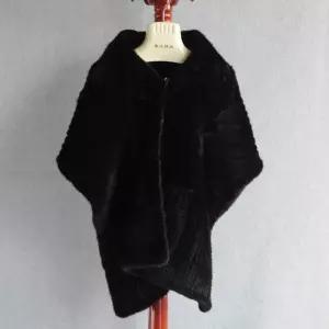 어부바 밍크 숄 망토 퍼 보온 수제 스카프 모피 케이프 케이프 가디건 목도리 망또