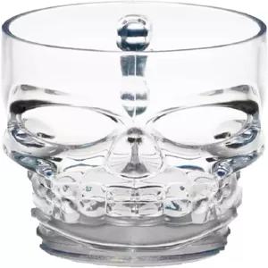 서클웨어 해골 얼굴 맥주 머그잔 음용 안경 손잡이 포함 2개 세트 물 주스 및 할로윈 장식 음료 선물용