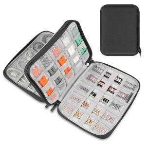 HAWEEL 시계 밴드 정리함 가방 박스 이어폰 U 디스크 디지털 케이블 SD 카드 전화 어댑터 보관 25.5x20.5x4