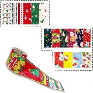 크리스마스 젤리 롤 퀼트 원단 40개 무작위 패턴 패치워크를 사용하여 묶고 봉제 DIY 바느질을 위해 봉제한