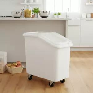 이동식 식재료통 (140L) 대용량 보관통 밀가루 쌀통 식자재 용기 설탕 곡물 보관 카트