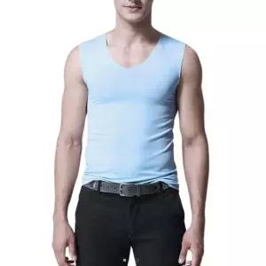 남자 무봉제 기능성 브이넥 민소매-스카이 나시 쿨나시 시원한 남성상의