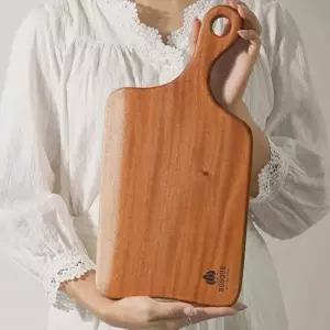 [조르지오]통원목 TV91TH32 마호가니 핸들 도마 플레이팅그릇 우드도마 캠