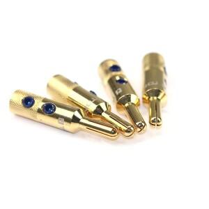 모니카 SRBN 금도금 바나나 플러그 Y 인서트 U 스피커 앰프 커넥터 하이파이 솔더리스 4개