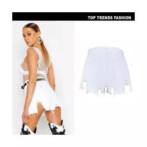 여자 청반바지 데님 워싱 슬림 원템4 핫팬츠 해짐 언밸런스