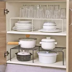 길이조절 정리대 화이트 선반 양념통 싱크대 상부장 선반 주방 하부장 정리 수납 슬라이딩 씽크대