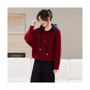 여자 데일리 맨투맨 추동 캐주얼 후드 모직 슬림 가오리핏 숏 카디건 도톰 SPO마켓4