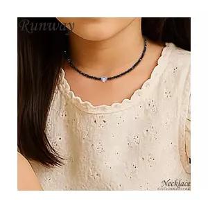 클루아조네코리아 키즈 목걸이 크리스탈 하트 포인트 디자인 Runway Kids 3861KN