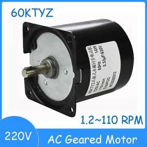 60KTYZ 220V 마이크로 AC 기어드 모터 1.2~110 RPM 14W 전력 영구 자석 동기식 소형 저속