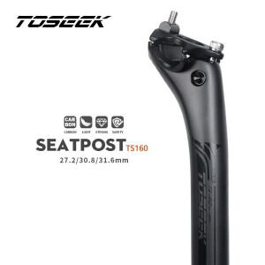 TOSEEK 탄소 시트 포스트 27.2 31.6mm 길이 400mm 매트 블랙 MTB 도로 자전거 튜브 부품 카누