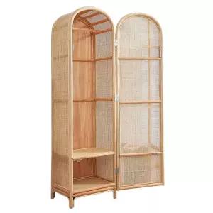 싱글 라탄 옷장 드레스룸 레트로 도어 수납장 장롱