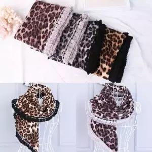 [하프클럽/]앙상블 호피 수술 산 스카프 롱스카프 머플러 목도리 고급스카