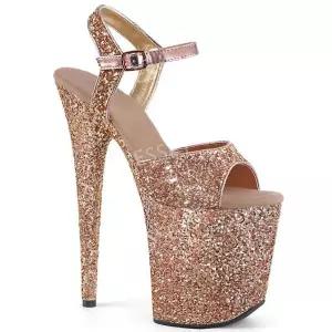 가보시힐 여성 스틸레토 통굽 빅사이즈 굽 20cm 구두 폴댄스 가보시 스팽글 하이힐 스트랩