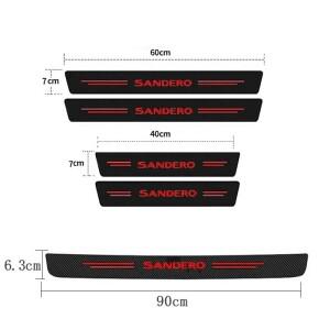 자동차 문짝 문턱 씰 스티커 다시아 산데로 로고 카본 트렁크 범퍼 스크래치 가드 페달 스트립 악세사리