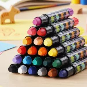 리틀호안미로 베이비루 실크크레용 24색 부드러운 크레파스 소프트 색연필 유아 아기색연필