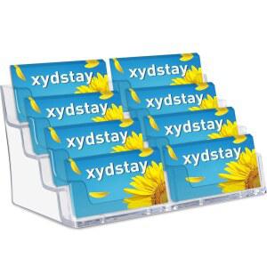 책상용 xydstay 아크릴 명함 홀더, 8개의 포켓이 있는 4단 투명 플라스틱 디스플레이 스탠드, 400장의 카드 소지, 사무실 및 작업 공간 정리용 거래