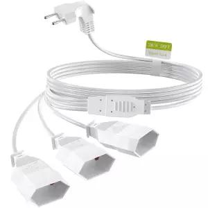 유럽형 2m 연장 코드 1구-3구 콘센트 2핀 남성 플러그-여성 소켓 전원 케이블 PC용 2.5A250V