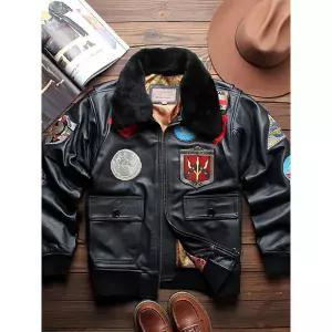 소가죽 항공점퍼 탑건 블루종 라이더 남성 자켓 블랙 미군