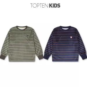 탑텐키즈 24년 FW 남아 테마 클래식캠버스 벨로아 스트라이프 긴팔티 MKE4TS1001