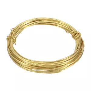 uxcell 14 게이지 황동 공예 와이어 보석 제작 DIY 모델링 장식을 위한 25피트 유연한 구부릴 수 있는