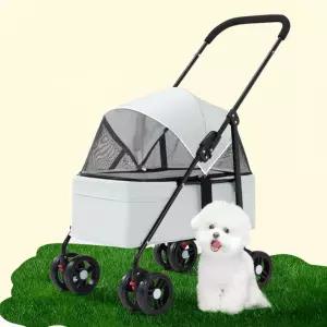 개르신 산책용 양방향 메쉬도어 저상형 개모차/ 좋은승차감 캐리어대용 개린이 노령견