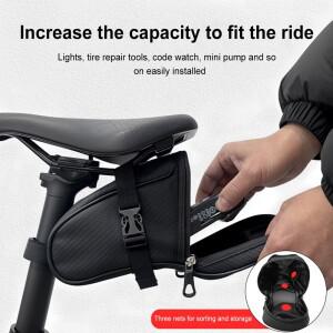 호환 1L 자전거 안장 가방 초경량 테일 백 대용량 좌석 팩 MTB 도로 액세서리