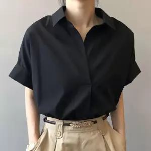 오픈카라 루즈핏 무지 5부반팔 셔츠블라우스 NF-39남방 5부