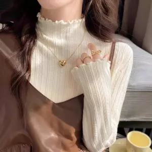 여성 스트라이프 니트티 슬림 스웨터 긴팔 셔츠가을 간절기 하객룩 겨울코디 셔츠 여자 여자옷 옷코디 오피