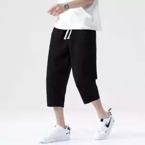 바람통 남자 여름 린넨 바지 7부 배기핏 팬츠아이스 넨팬츠 반바지 면바지 넨바지 남성편한