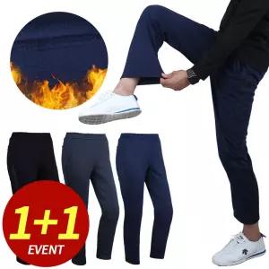 (1+1) 라인배색 포근한 기모 밴딩 팬츠겨울바지 남자 밴팬츠 밴바지 스판 트레이닝 등산 작업복 등산복 아
