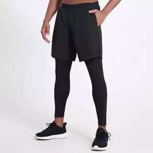 남성 트레이닝 팬츠 일체형 반바지 레깅스러닝 남자9부 운동복하의 헬스 스포츠 조깅 하의 액티브 남자형