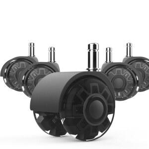 사무용 의자 바퀴 - 원목 바닥 및 카펫 보호, 표준 스템 7/16 u2033* 7/8 u2033(11mm*22mm), 가구 세트 5개(블랙)