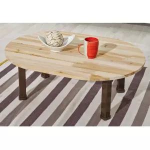 타원삼나무좌탁 원텃치접이식다리 타원800x570mm