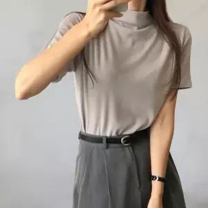 [하프클럽/]여성 반목티 겨울 반팔 이너 레이온 스판 티셔츠