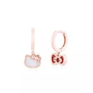 [헬로키티]산리오 헬로키티주얼리 원석컬렉션 실버 화이트자개 커넬리언 귀걸이 HLSE428P