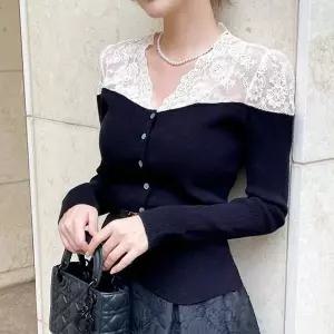 [하프클럽/]레이스믹스가디건FRC54209A