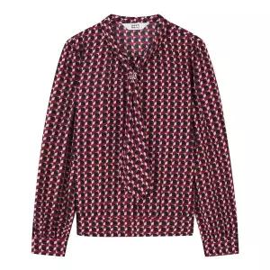 [베스띠벨리]체인패턴 리본 타이 블라우스 BJBAI2415 H