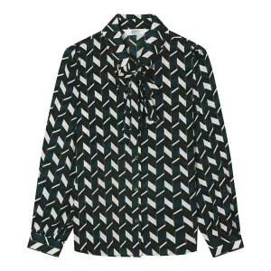 [베스띠벨리]셰브런 패턴 리본 블라우스 BJBAI2414 H