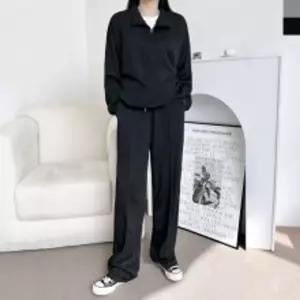 GTT K102-K790W 여자 맨투맨 와이드 트레이닝 세오버핏 앞라인 레이닝복 여성 셋트 운동